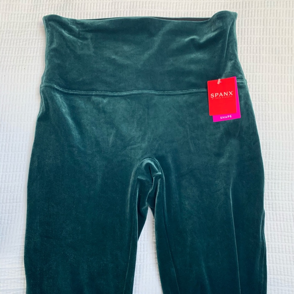 SPANX Velvet Green Leggings Size XL